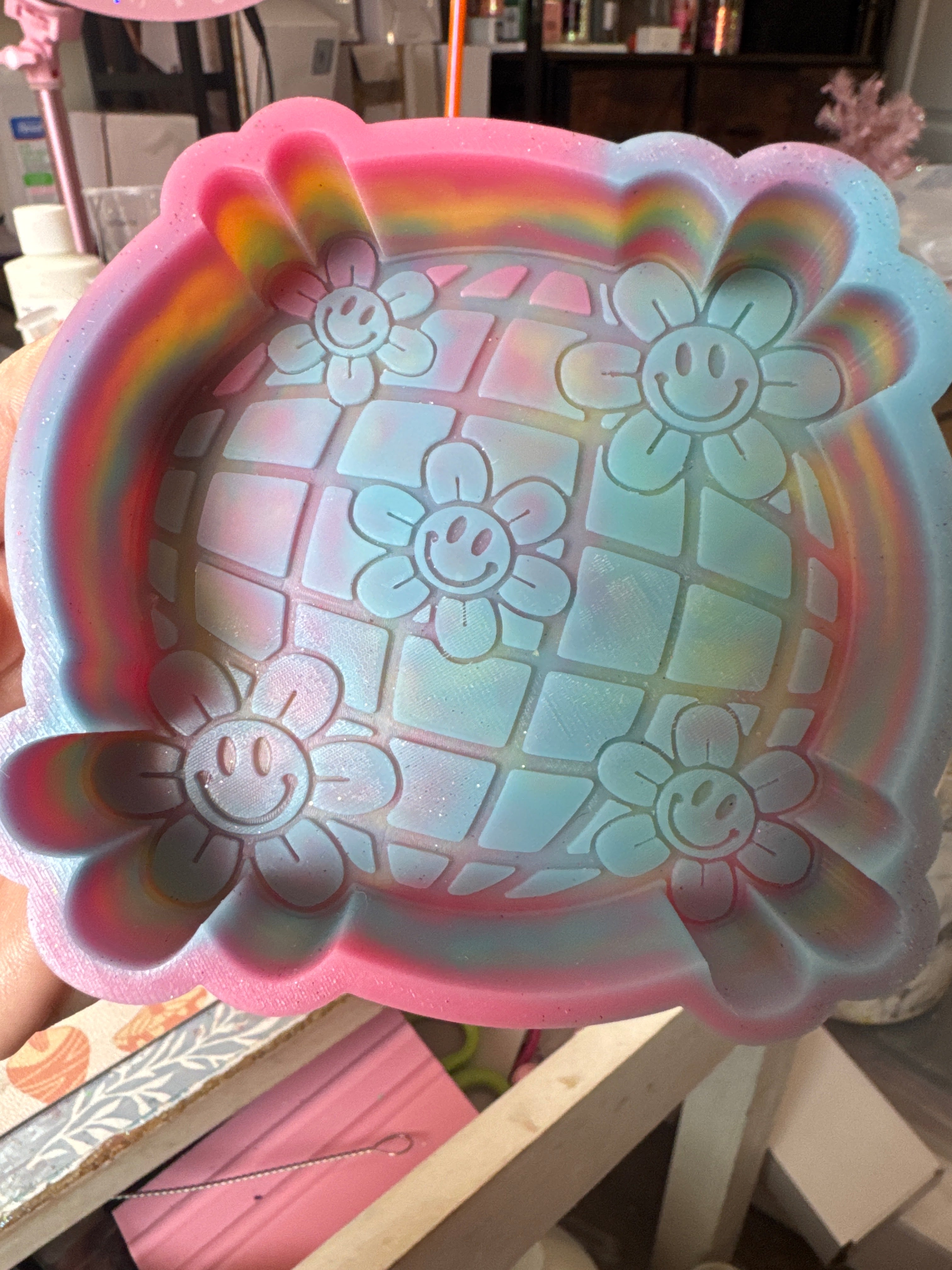 Disco ball with flowers freshie