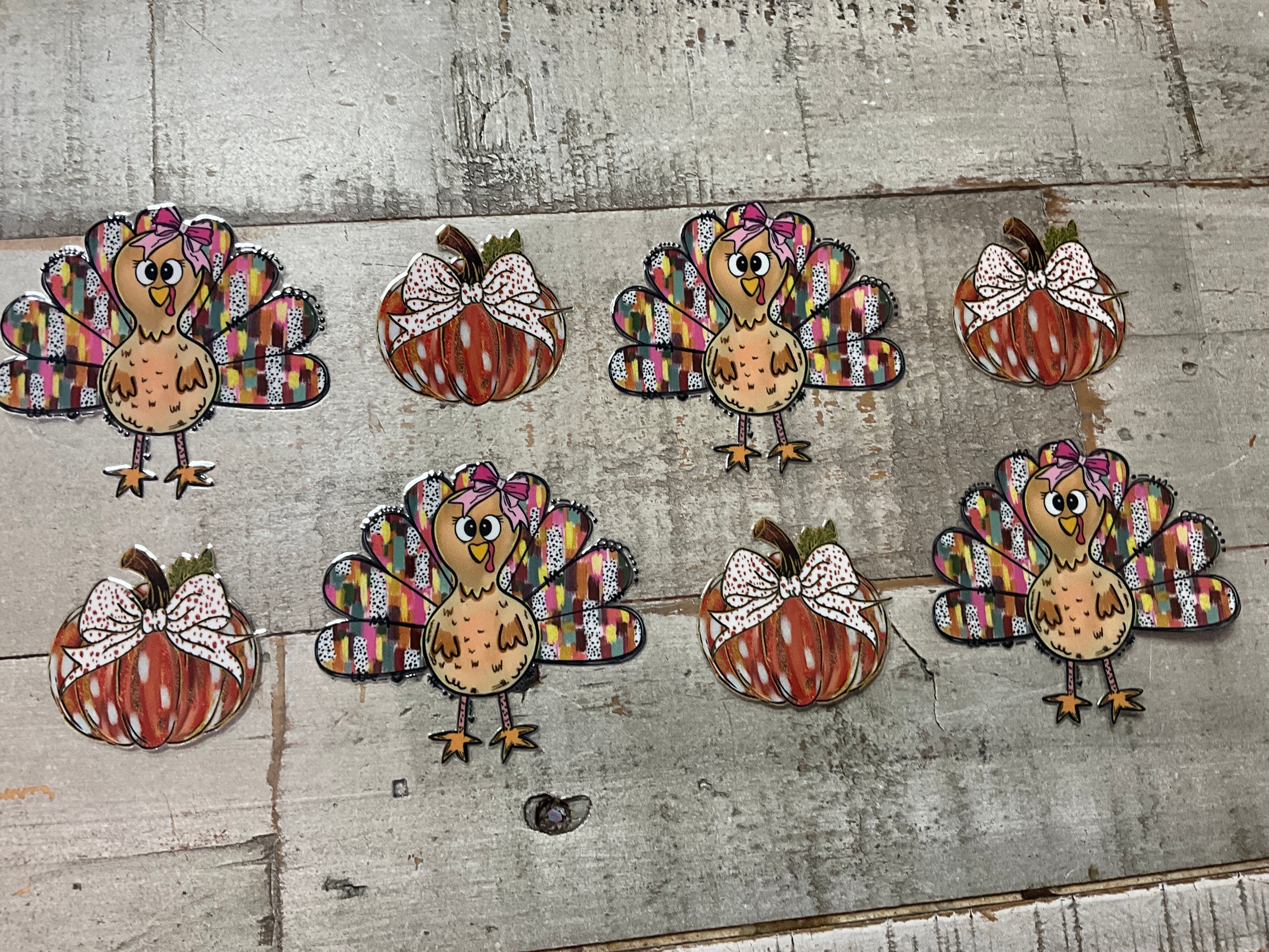 Turkeys and pumpkins