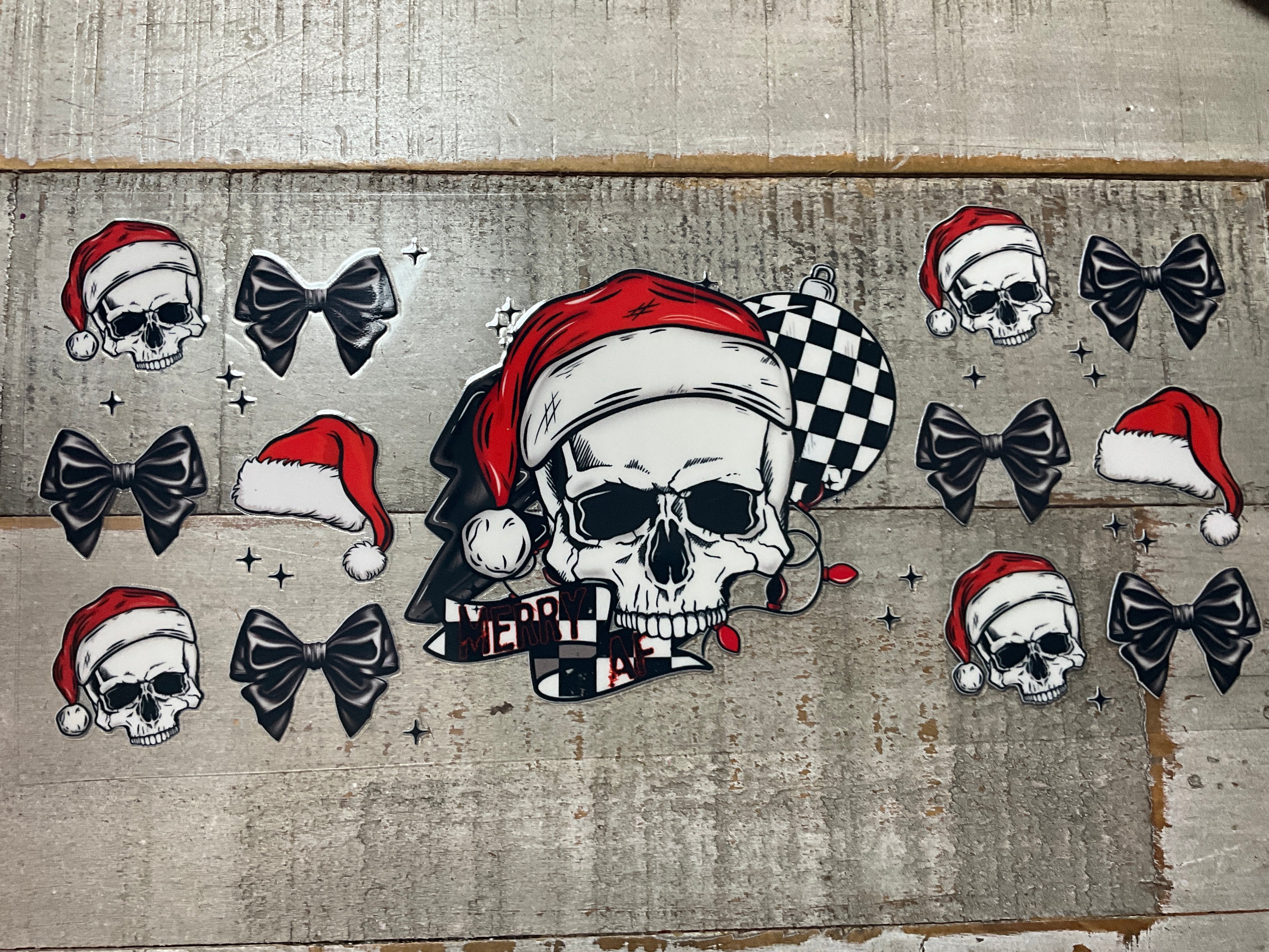 Skull wearing Santa hat