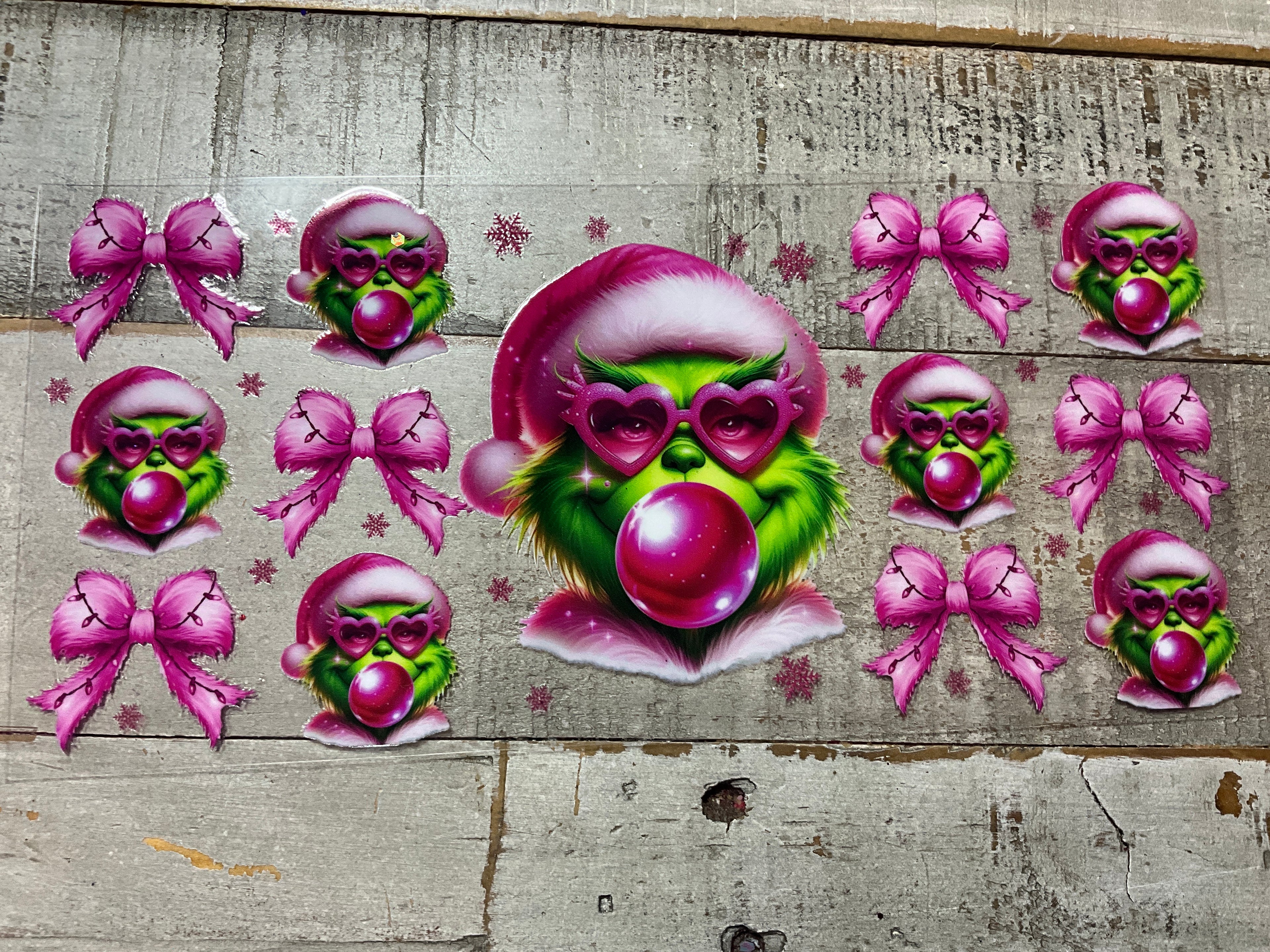 Green man blowing bubble