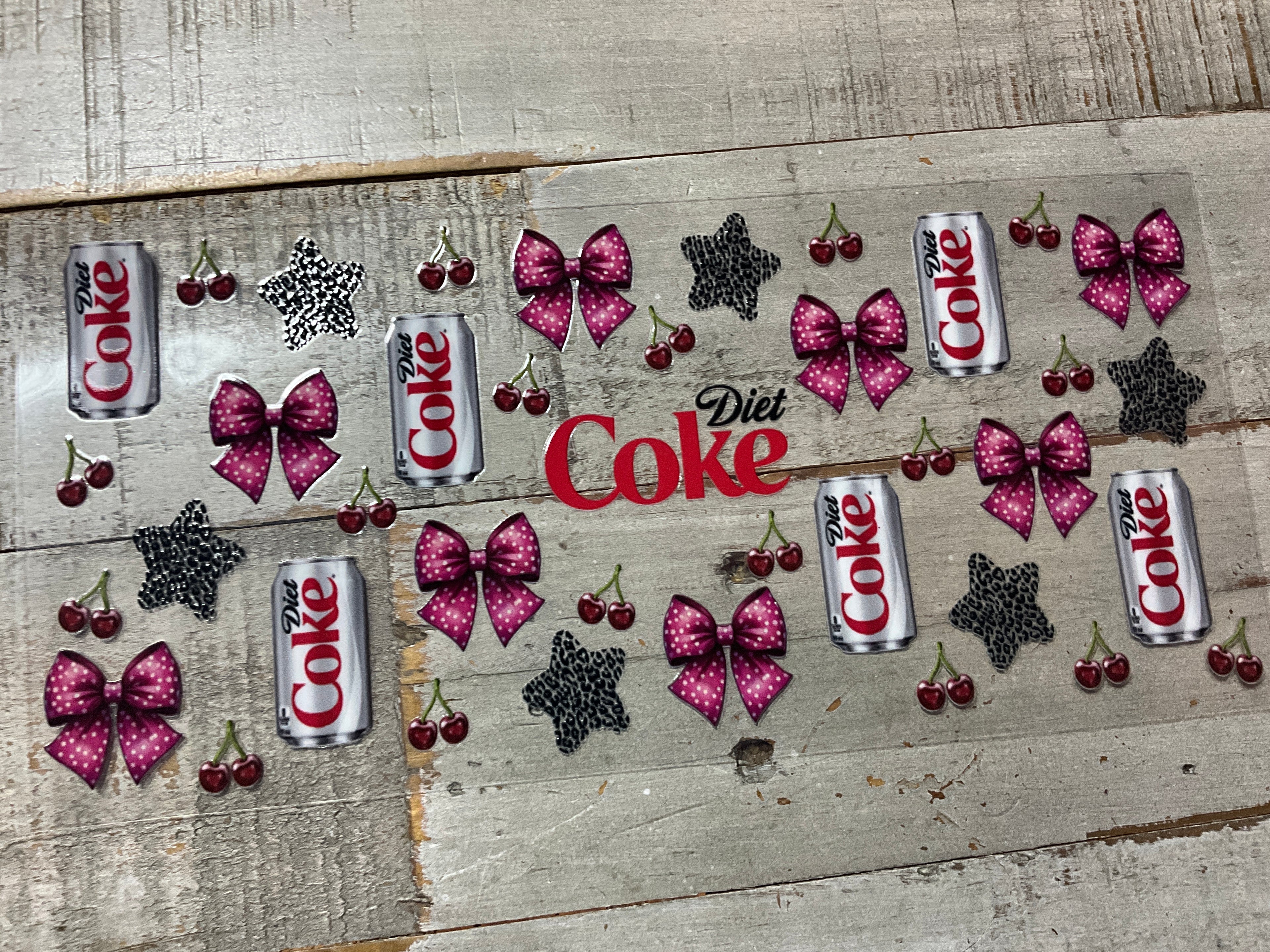 Diet Coke bows & hearts