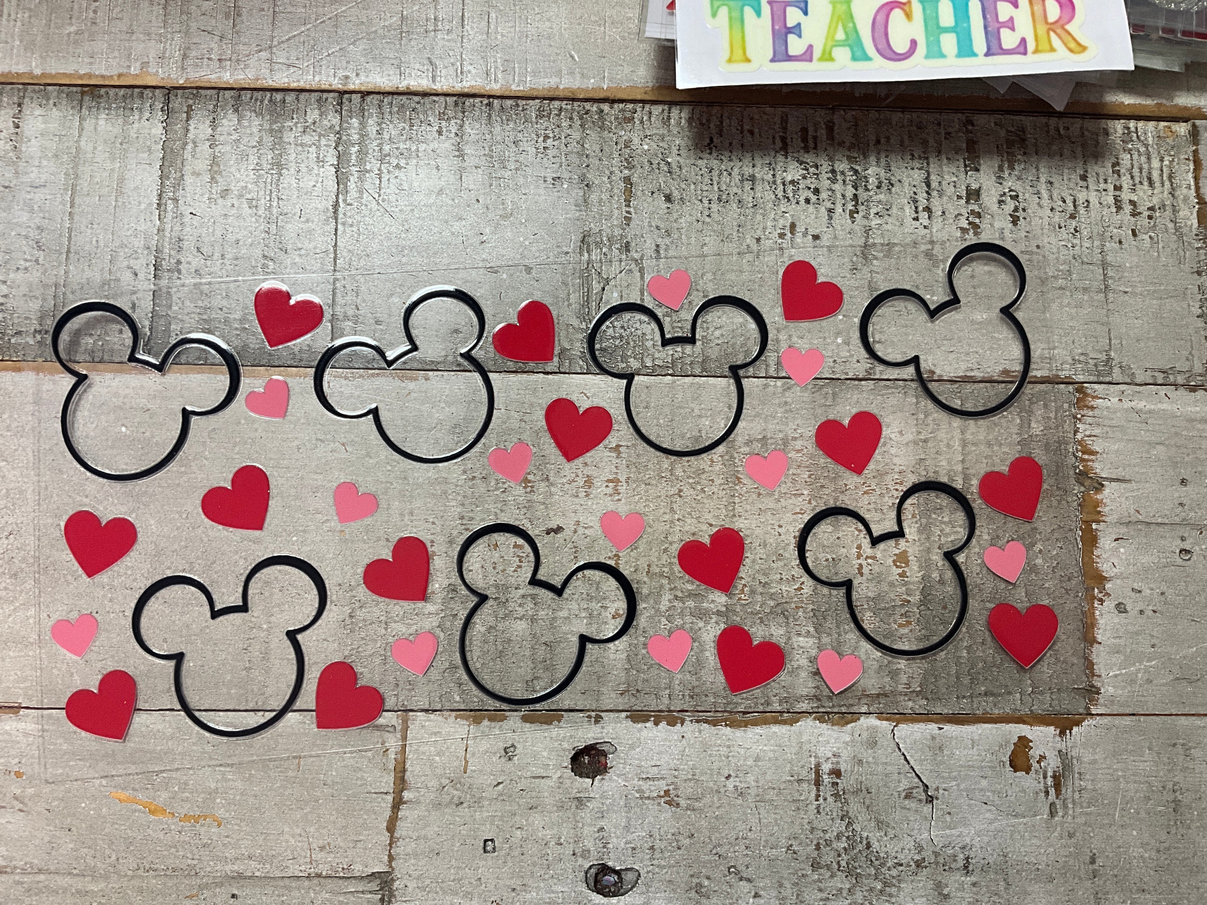 Mouse head & hearts