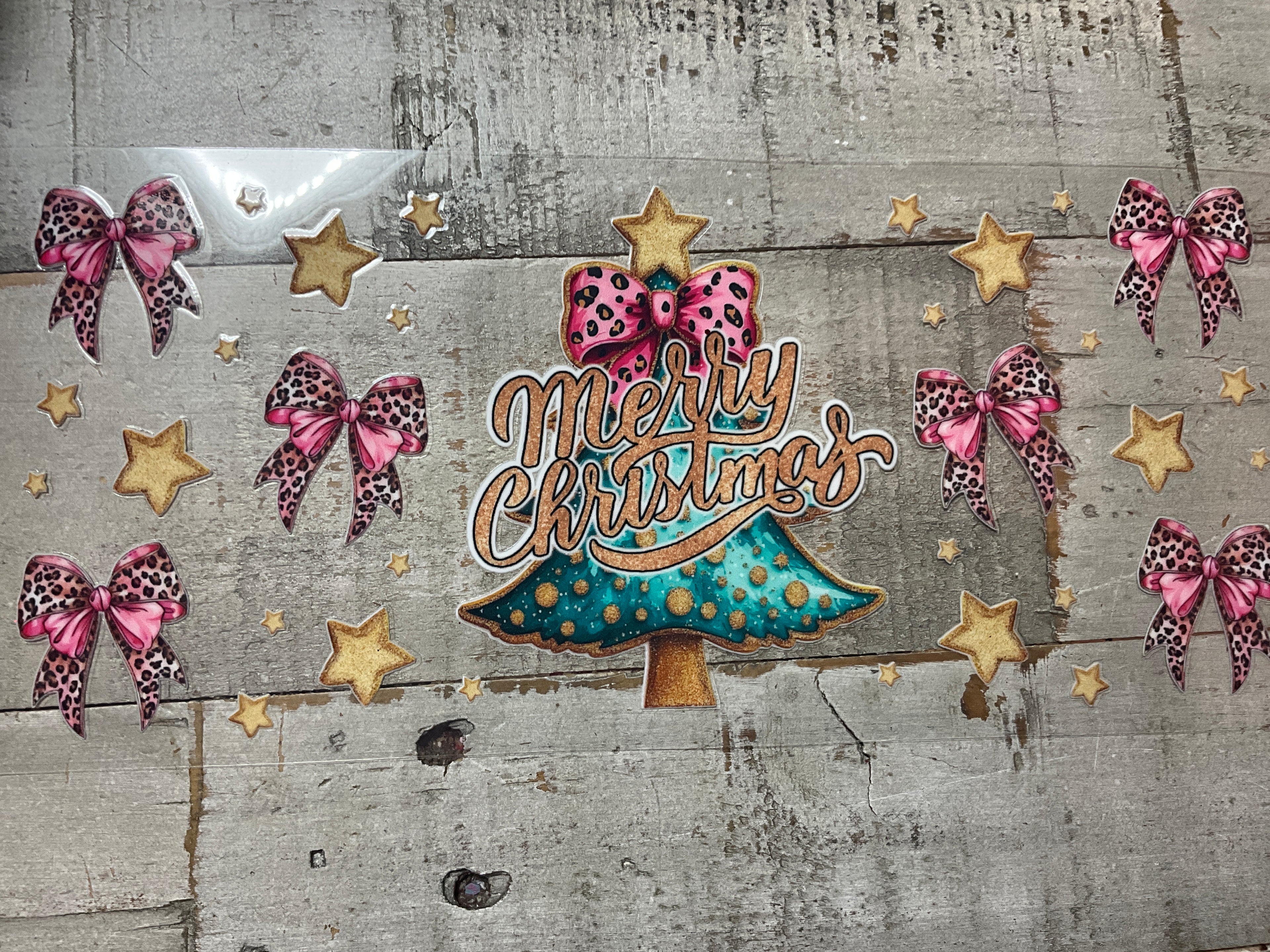 Merry Christmas leopard bow