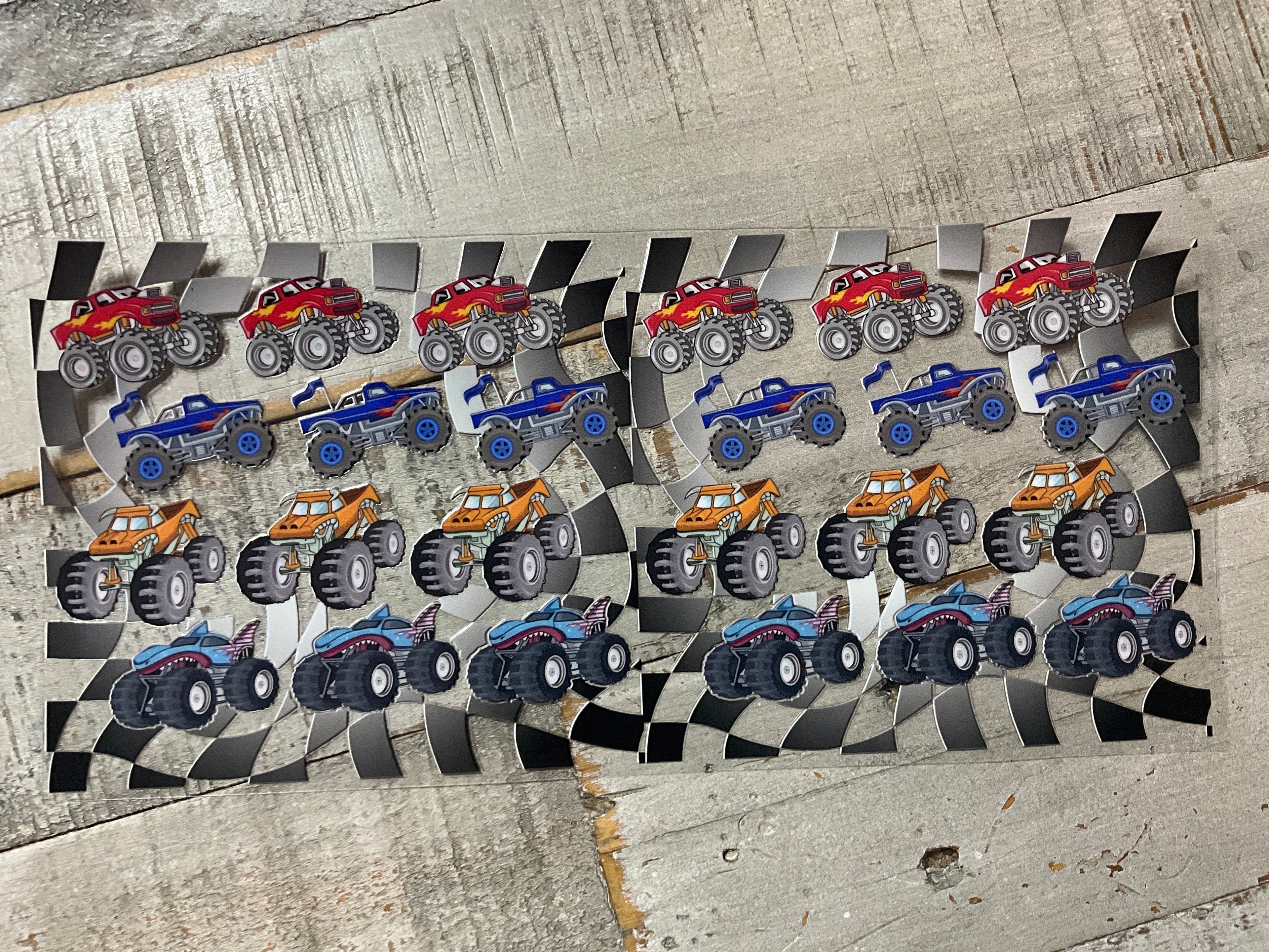 Monster trucks checkered