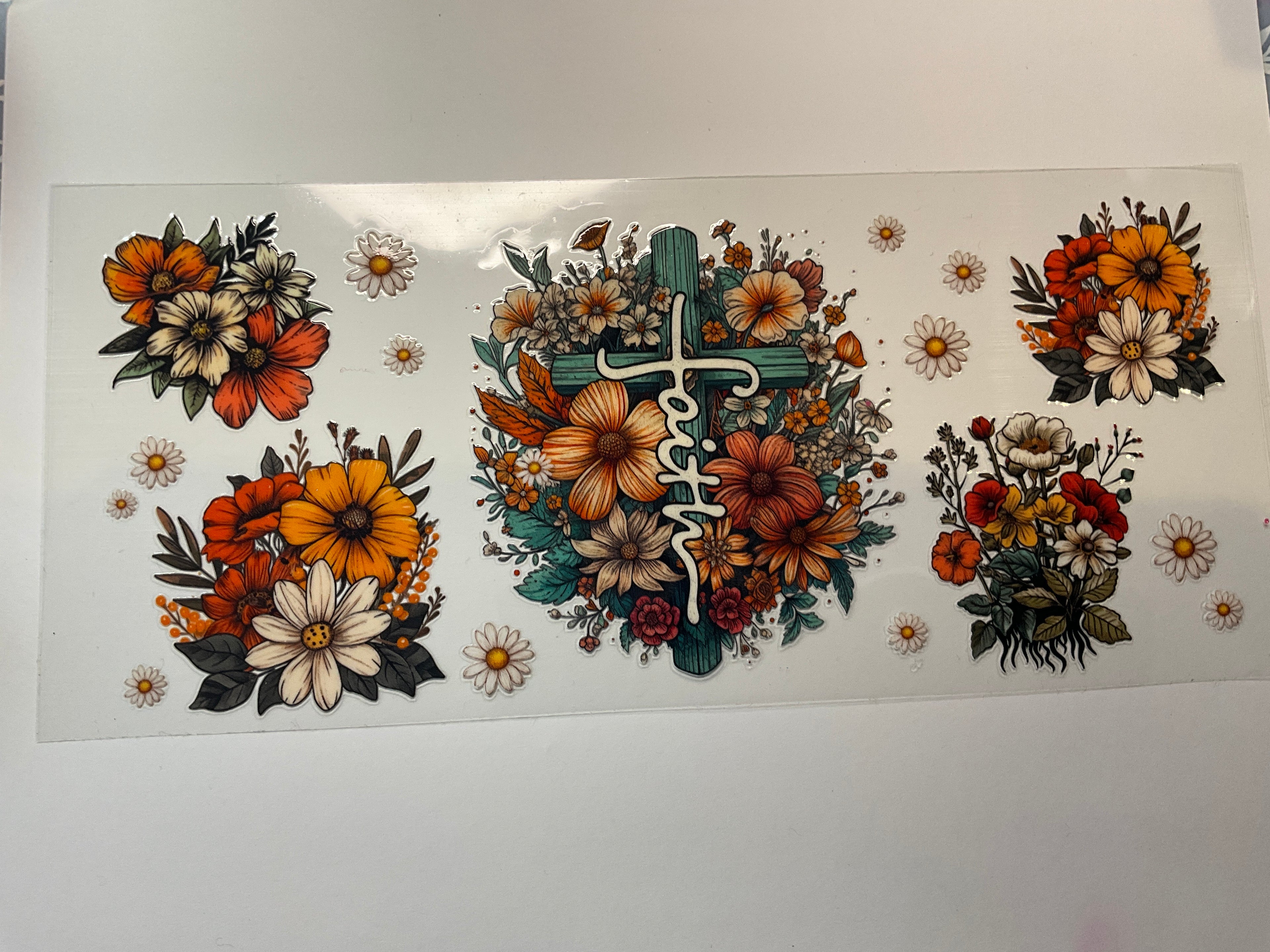 Faith on teal cross