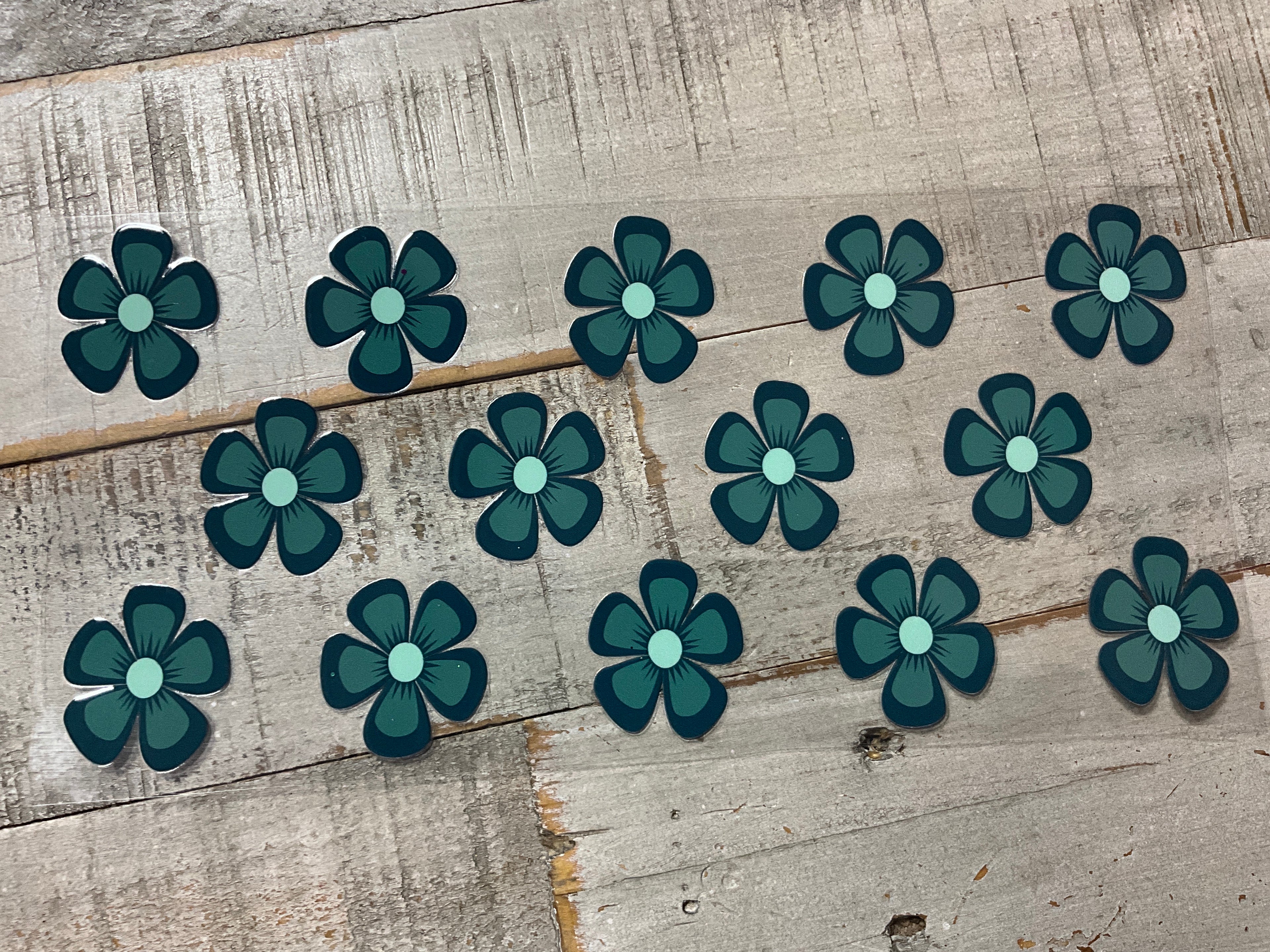 Teal flowers