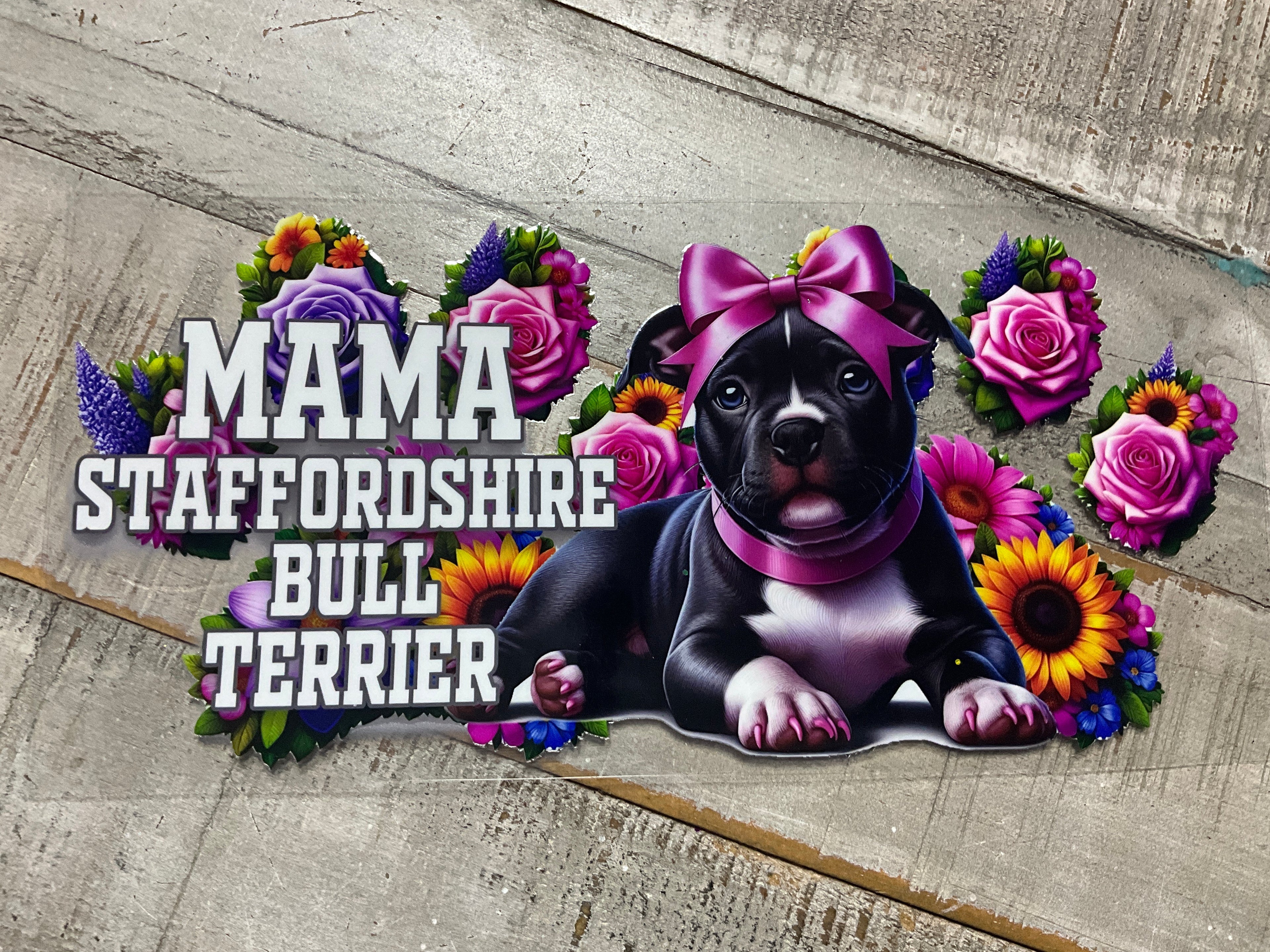 Staffordshire bull terrier mama