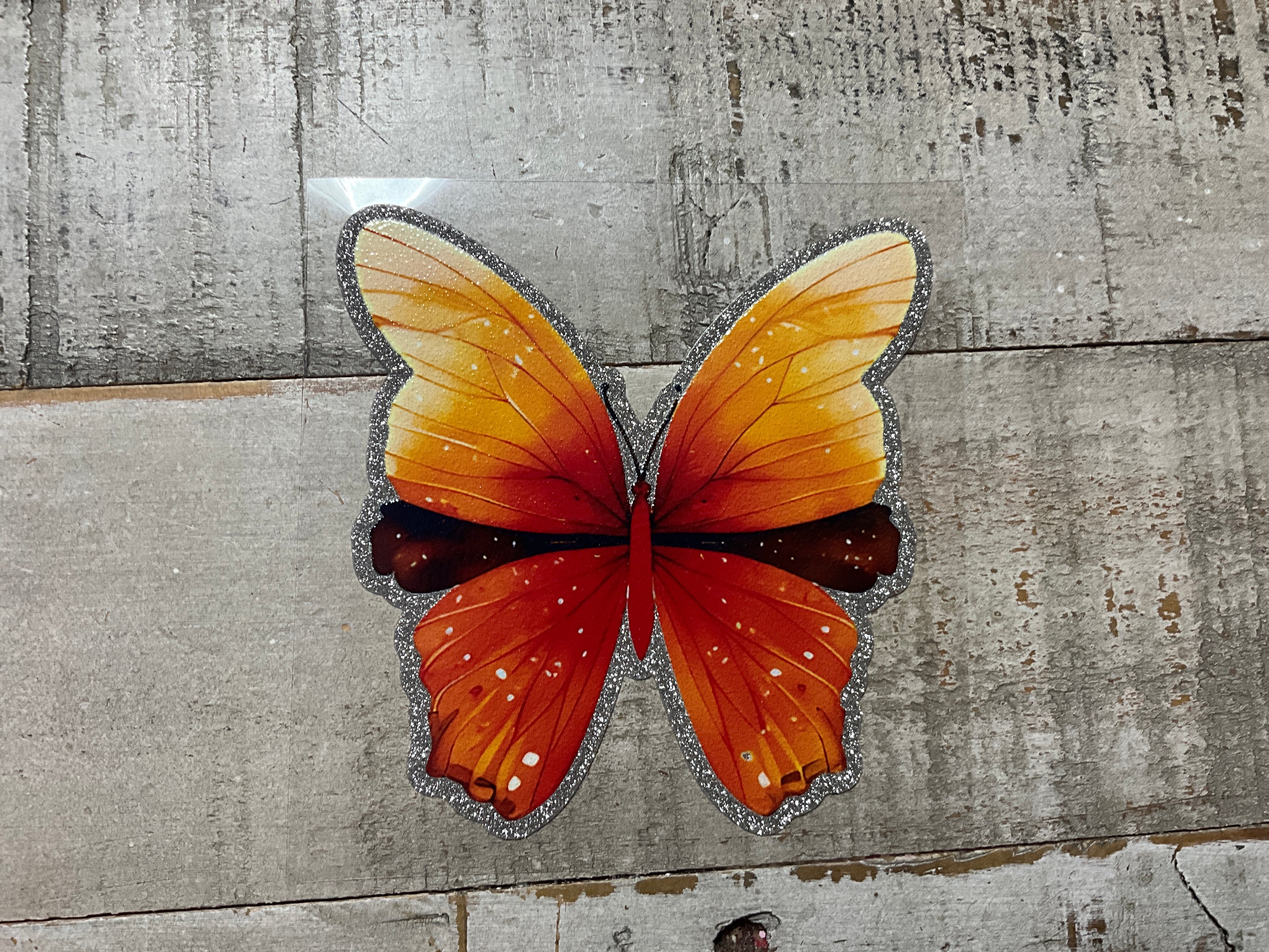 Orange butterfly glitter