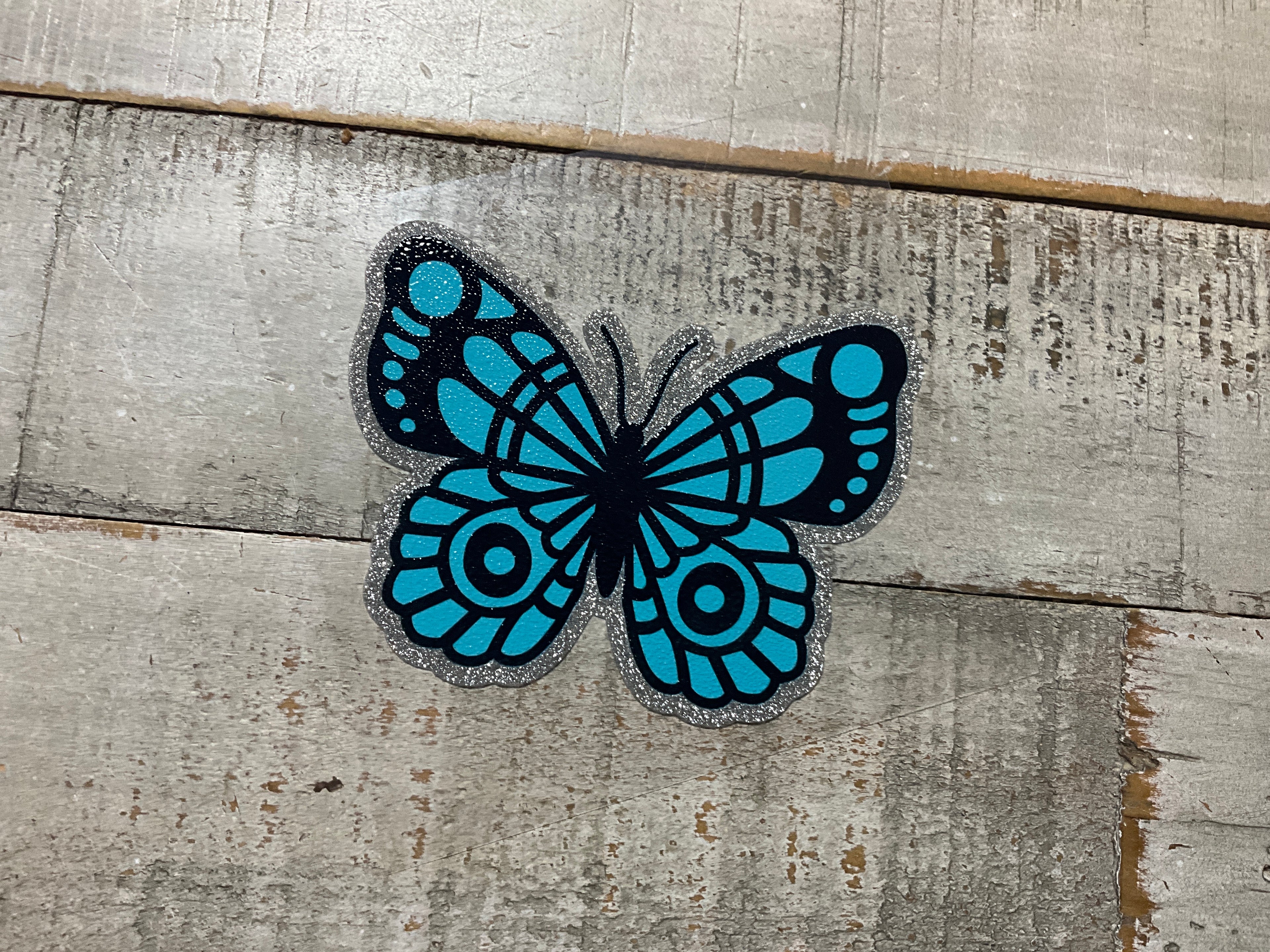 Blue butterfly glitter