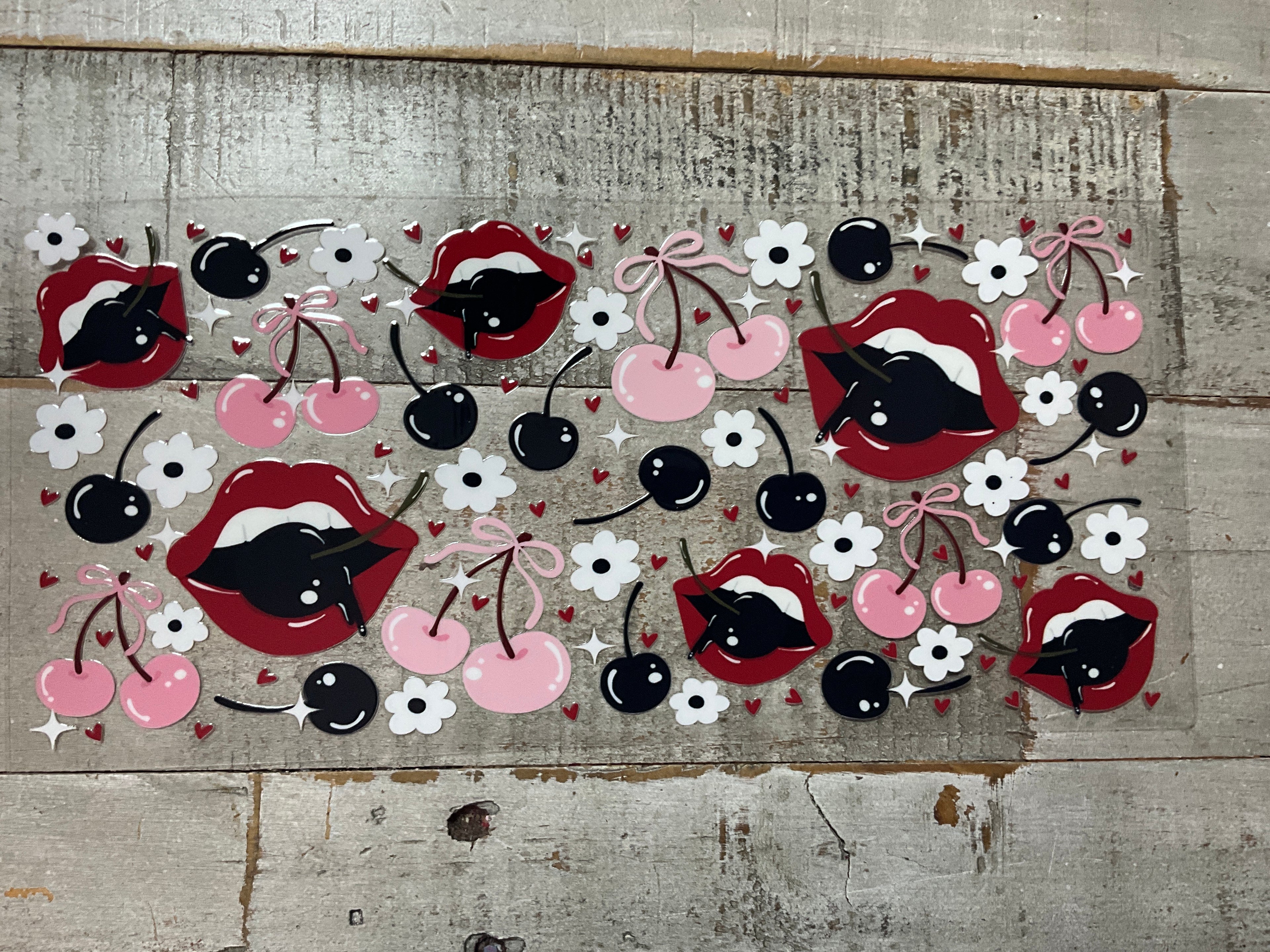 Red lips and cherries