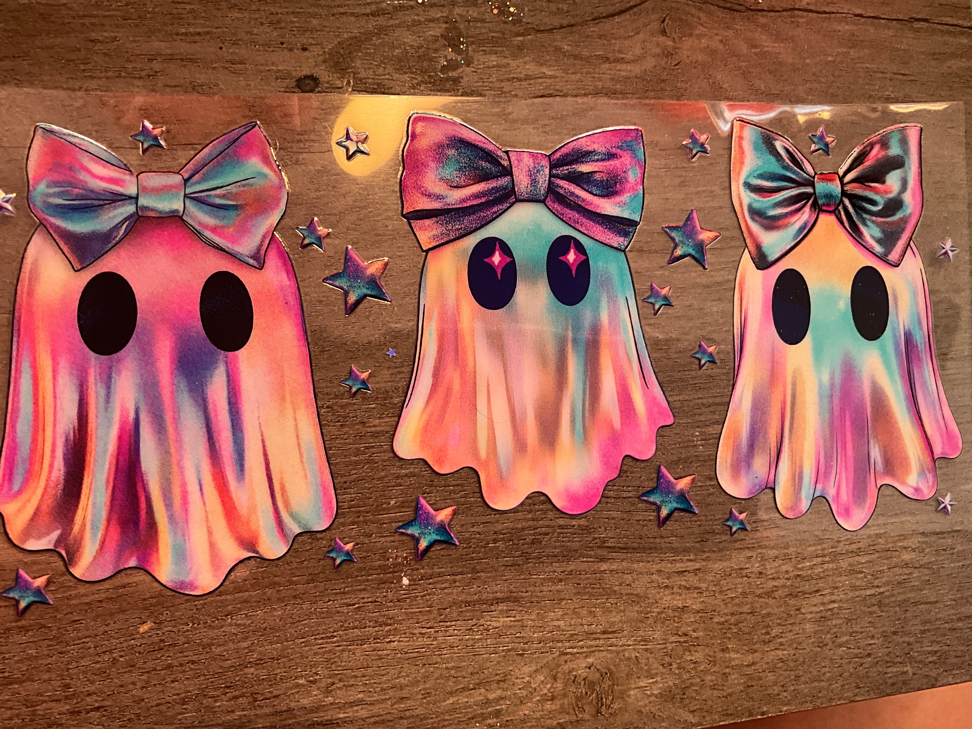 Cute holographic ghost with bow