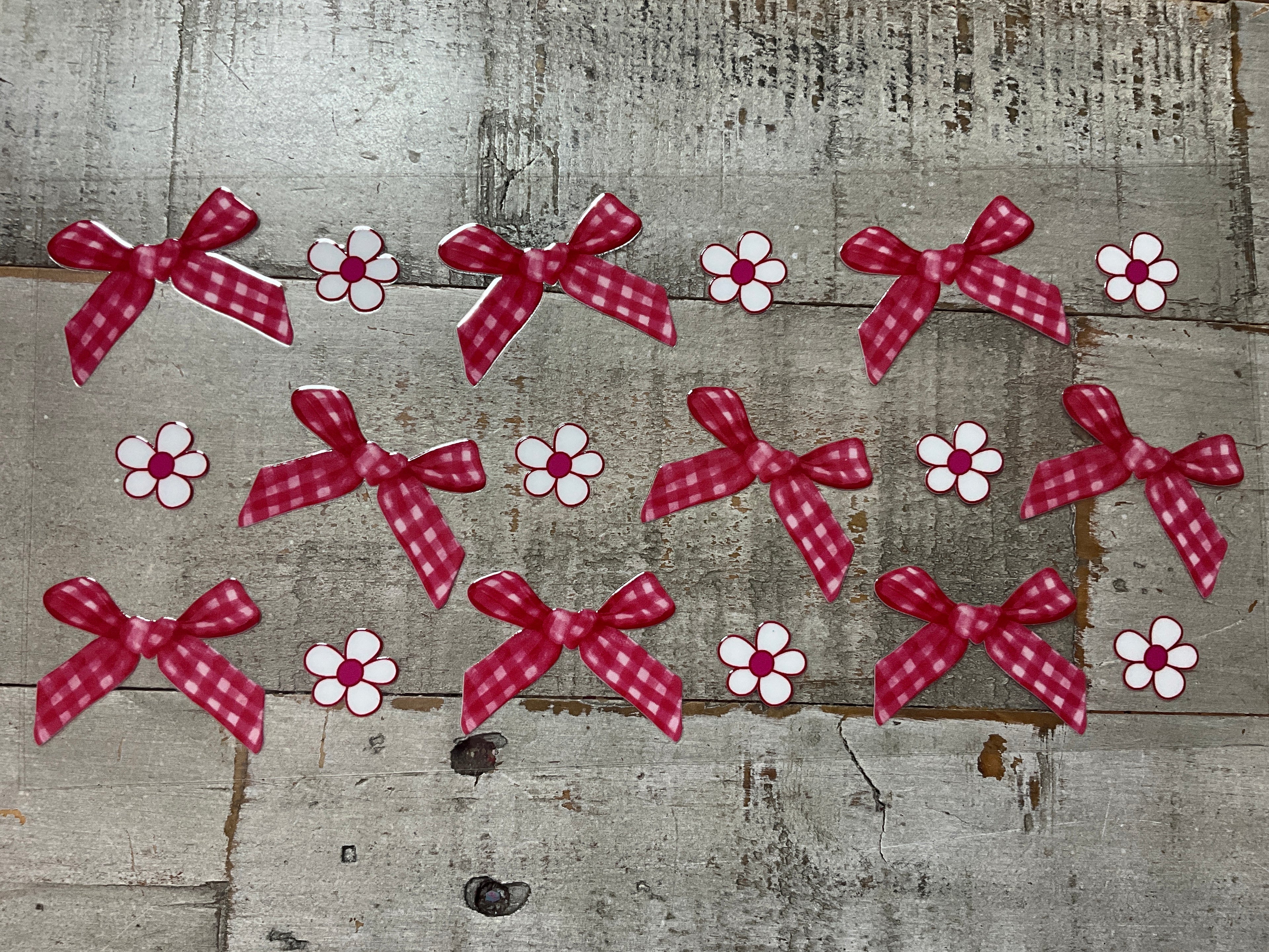 Red plaid bows